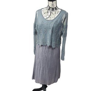 Carla Conti Women's size Medium Gray Silk Dress NWT